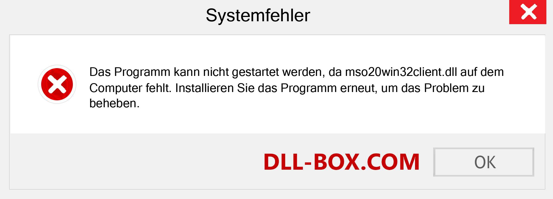 mso20win32client.dll-Datei fehlt?. Download für Windows 7, 8, 10 - Fix mso20win32client dll Missing Error unter Windows, Fotos, Bildern