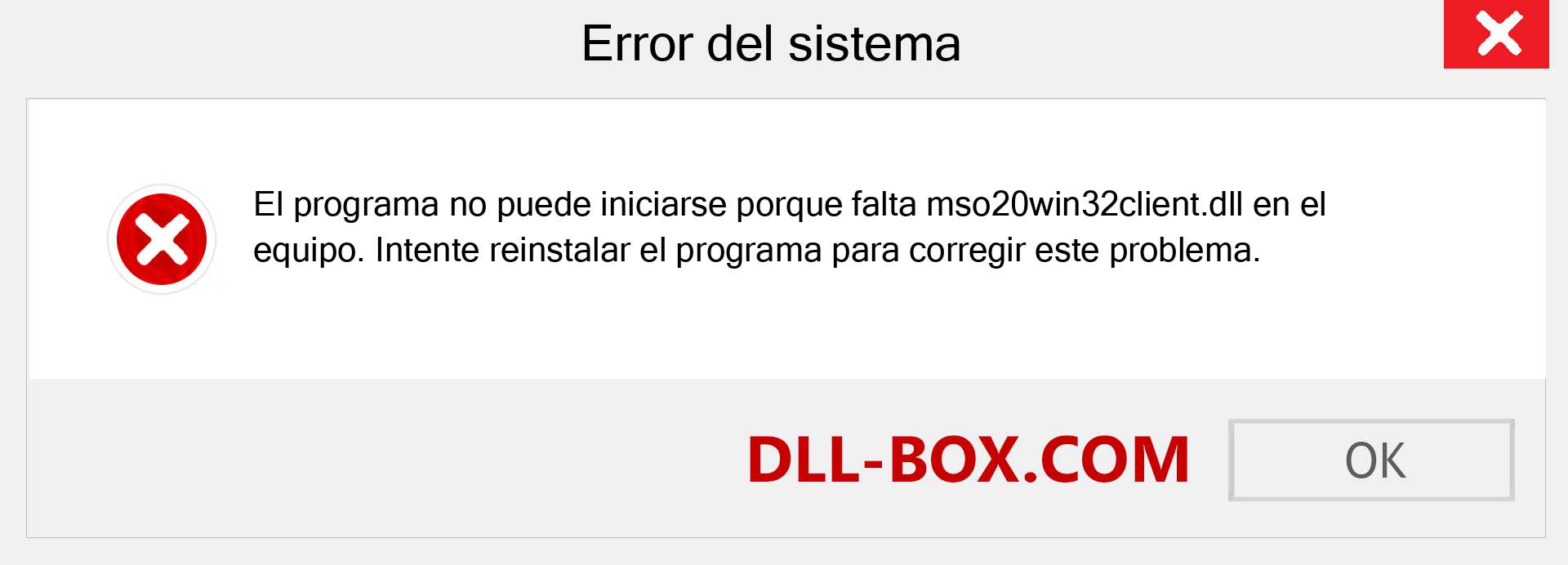 ¿Falta el archivo mso20win32client.dll ?. Descargar para Windows 7, 8, 10 - Corregir mso20win32client dll Missing Error en Windows, fotos, imágenes